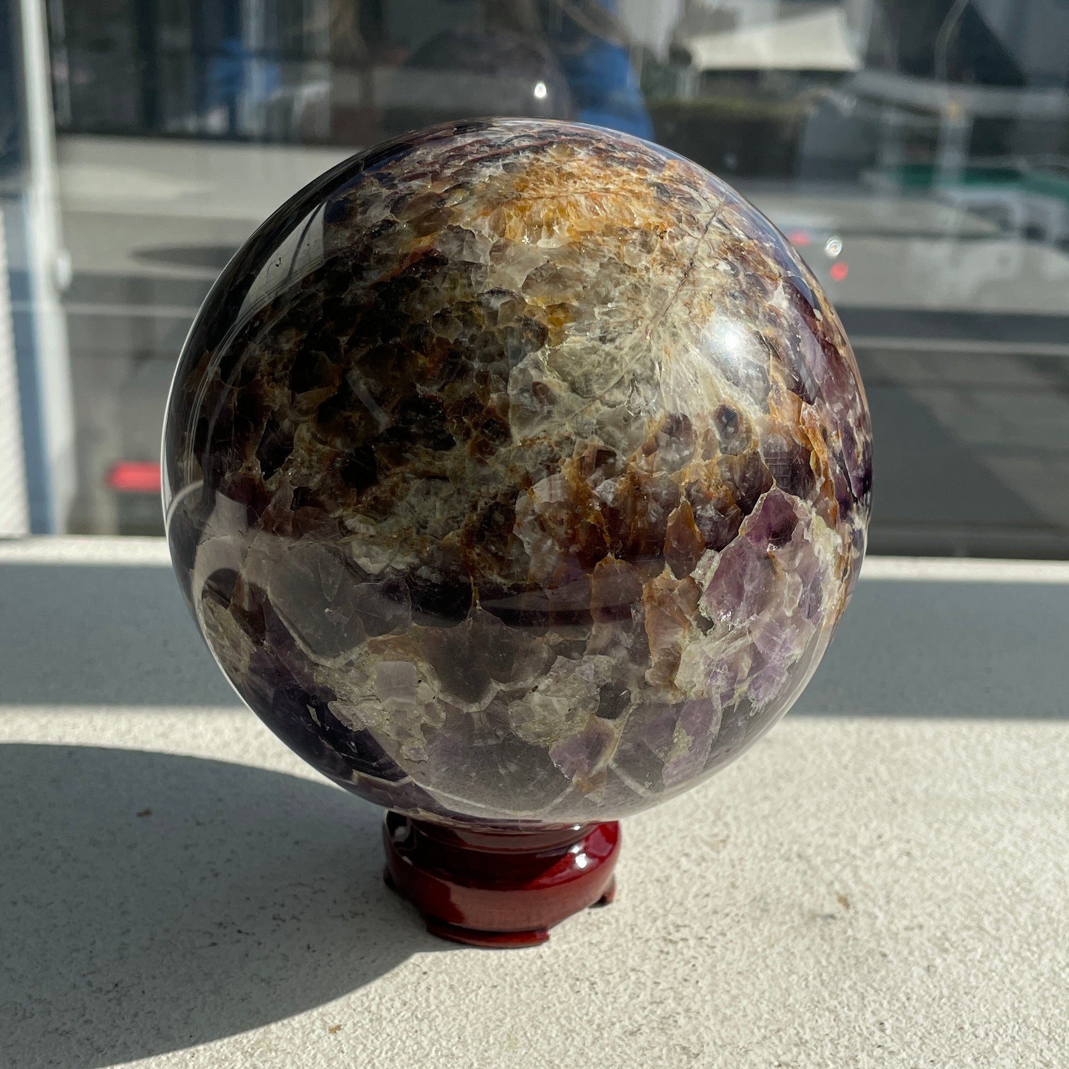 Chevron Amethyst - Large Sphere - 04 Chevron Amethyst - Large Sphere - 04